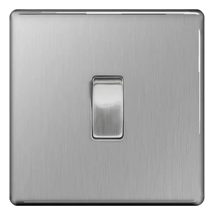 BG Nexus Screwless Flat Plate Brushed Steel Switches and Sockets Grey Inserts Full Range BG Nexus