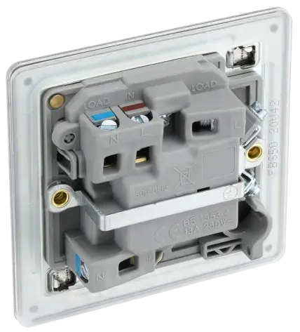 BG Nexus Screwless Flat Plate Brushed Steel Switched Fused Spur FBS50 13Amp BG Nexus