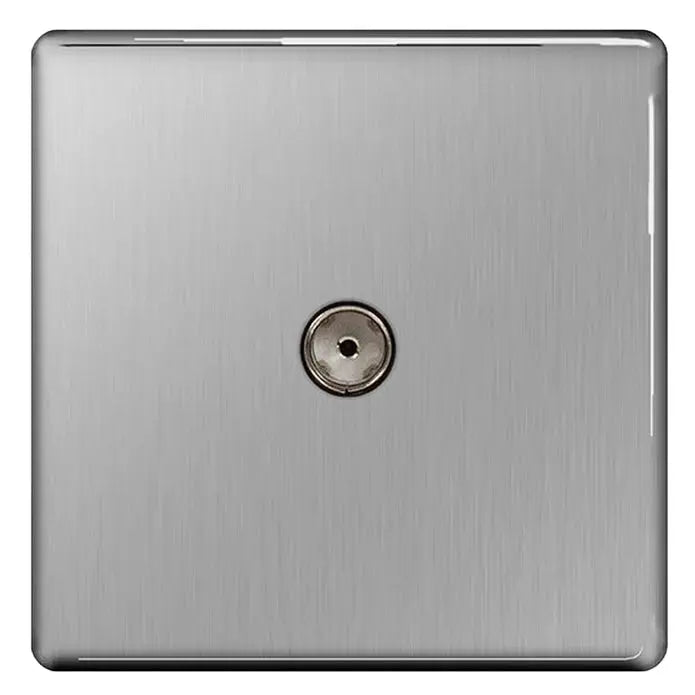 BG Nexus Screwless Flat Plate Brushed Steel Switches and Sockets Grey Inserts Full Range BG Nexus