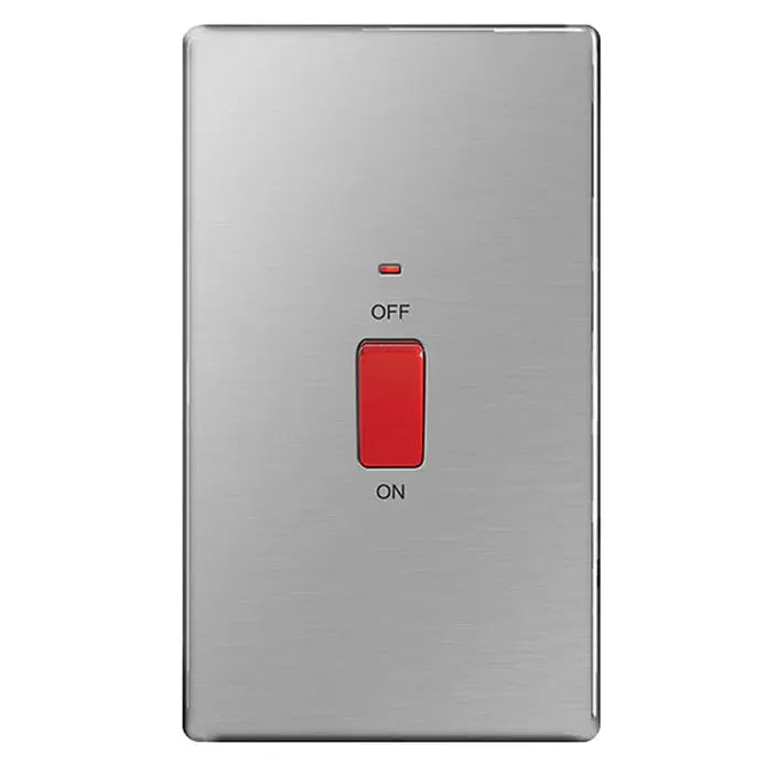 BG Nexus Screwless Flat Plate Brushed Steel Switches and Sockets Grey Inserts Full Range BG Nexus