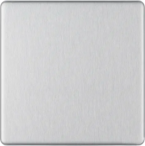 BG Nexus Screwless Flat Plate Brushed Steel Single Blanking Plate FBS94 BG Nexus