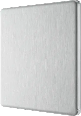 BG Nexus Screwless Flat Plate Brushed Steel Single Blanking Plate FBS94 BG Nexus