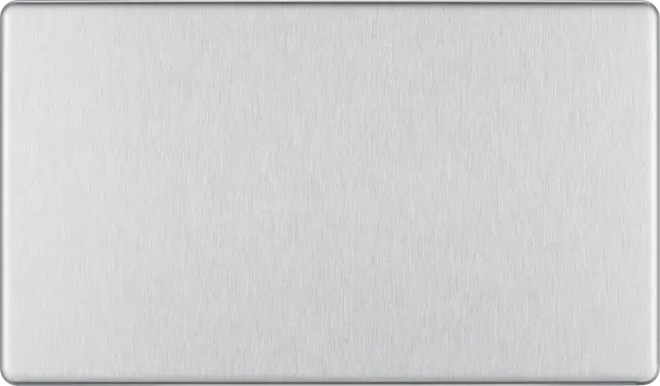 BG Nexus Screwless Flat Plate Brushed Steel Double Blanking Plate FBS95 BG Nexus