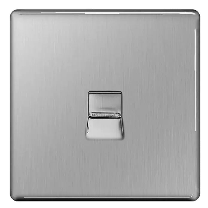 BG Nexus Screwless Flat Plate Brushed Steel Switches and Sockets Grey Inserts Full Range BG Nexus