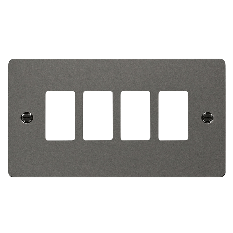 Click GridPro 4 Gang GridPro Frontplate - Black Nickel – FPBN20404