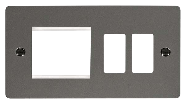Click GridPro Hotel Accessory Plate - 2 Gang Gridpro Frontplate With Twin New Media Aperture – FPBN31102