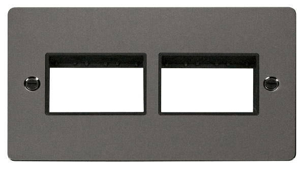 Click MiniGrid 2 Gang Plate (3+3) Switch Aperture - Black – FPBN406BK
