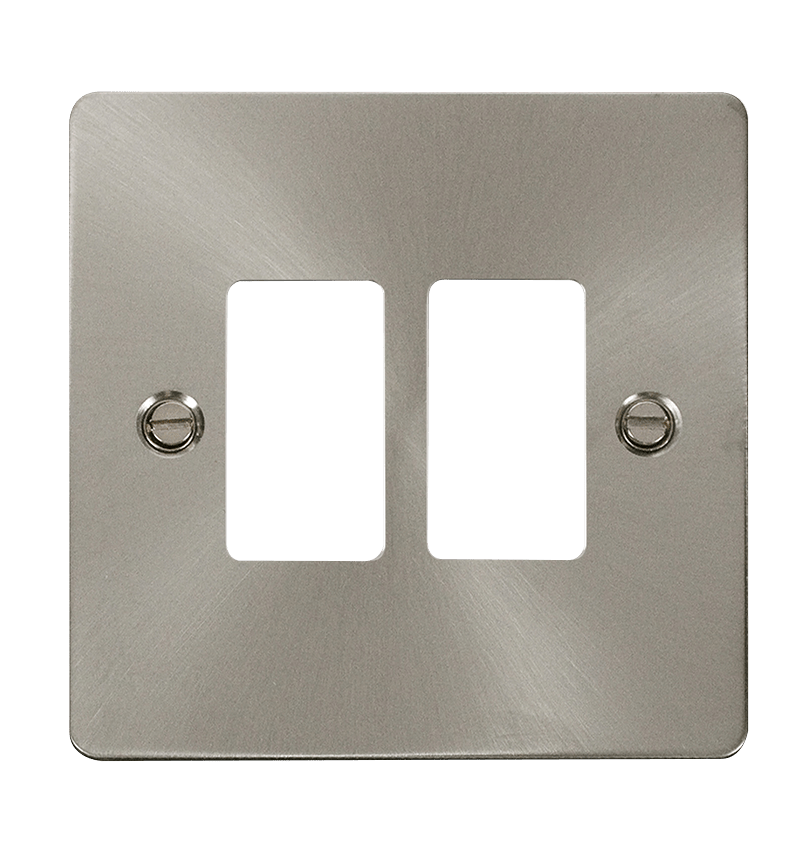 Click GridPro 2 Gang GridPro Frontplate - Brushed Stainless – FPBS20402