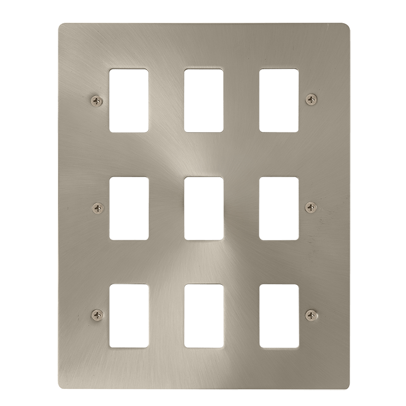 Click GridPro 9 Gang GridPro Frontplate - Brushed Stainless – FPBS20509