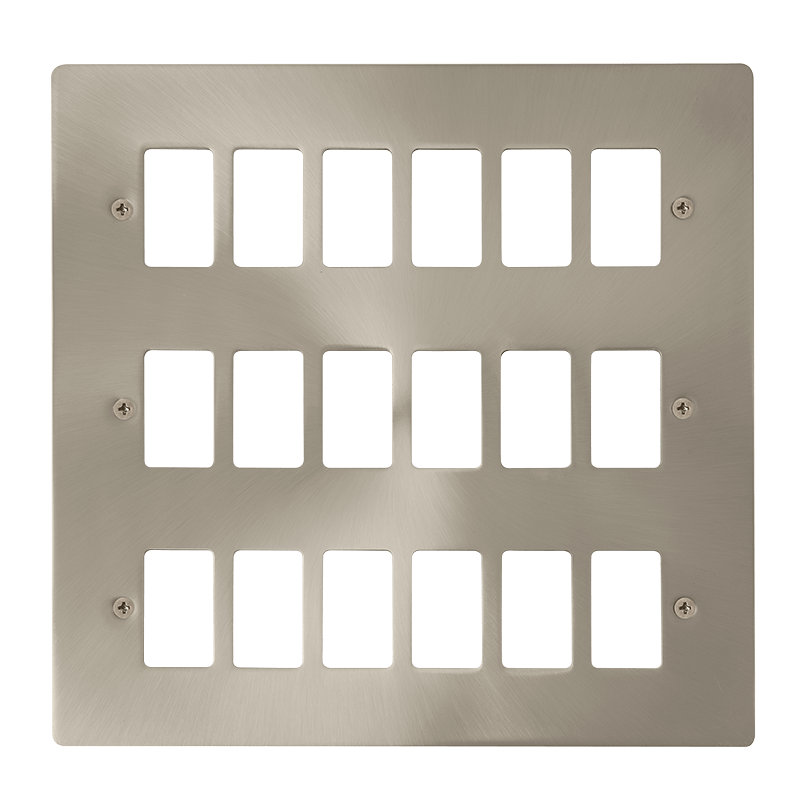 Click GridPro 18 Gang GridPro Frontplate - Brushed Stainless – FPBS20518