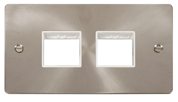 Click MiniGrid 2 Gang Plate (2+2) Switch Aperture - White – FPBS404WH