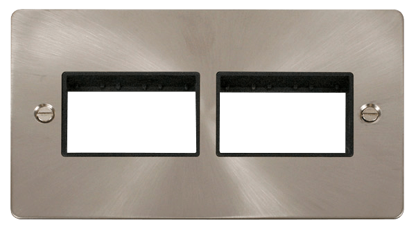 Click MiniGrid 2 Gang Plate (3+3) Switch Aperture - Black – FPBS406BK