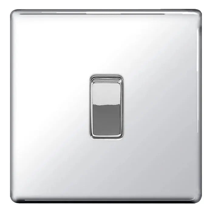 BG Nexus Screwless Flat Plate Polished Chrome Switches and Sockets Grey Inserts Full Range BG Nexus