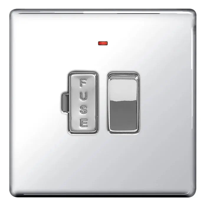 BG Nexus Screwless Flat Plate Polished Chrome Switches and Sockets White Inserts Full Range BG Nexus