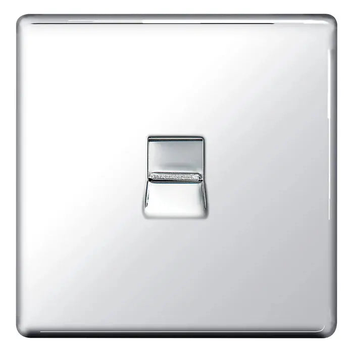 BG Nexus Screwless Flat Plate Polished Chrome Switches and Sockets Grey Inserts Full Range BG Nexus