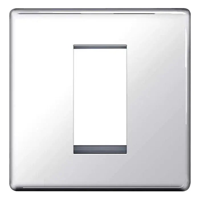 BG Nexus Screwless Flat Plate Polished Chrome Switches and Sockets White Inserts Full Range BG Nexus