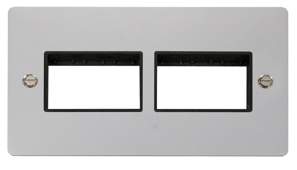 Click MiniGrid 2 Gang Plate (3+3) Switch Aperture - Black – FPCH406BK