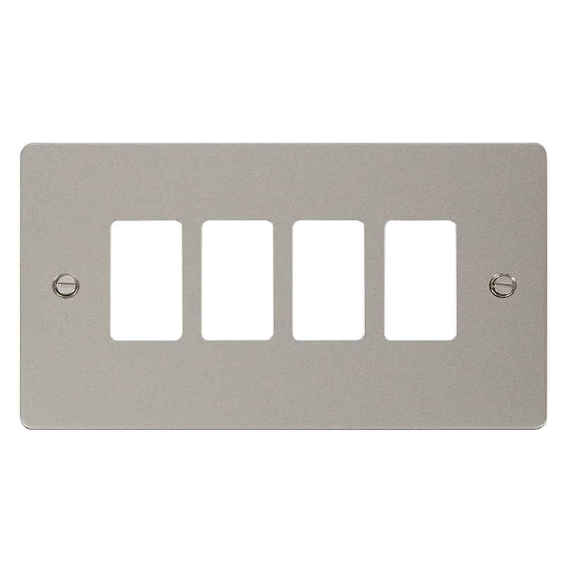 Click GridPro 4 Gang GridPro Frontplate - Pearl Nickel – FPPN20404