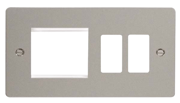 Click GridPro Hotel Accessory Plate - 2 Gang Gridpro Frontplate With Twin New Media Aperture – FPPN31102