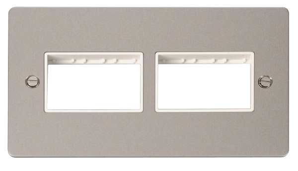 Click MiniGrid 2 Gang Plate (3+3) Switch Aperture - White – FPPN406WH