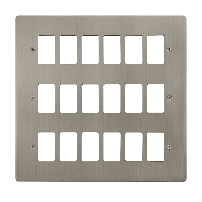 Click GridPro 18 Gang GridPro Frontplate - Stainless Steel – FPSS20518