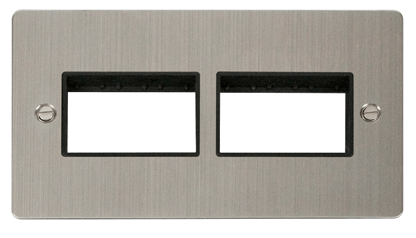 Click MiniGrid 2 Gang Plate (3+3) Switch Aperture - Black – FPSS406BK