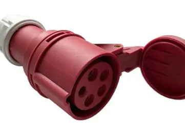 ESR 16 Amp 5 Pin Fast Fit Coupler Socket 3P+N+E Industrial IP44 Red 415V C16544 ESR