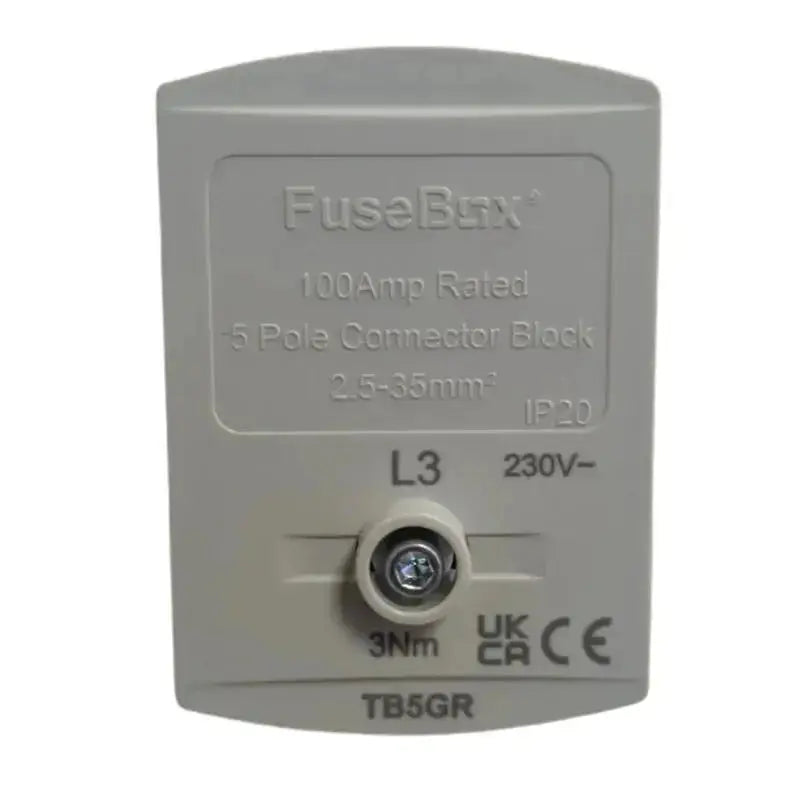 FuseBox 100A 5 Pole Electrical Connector Block IP20- Green