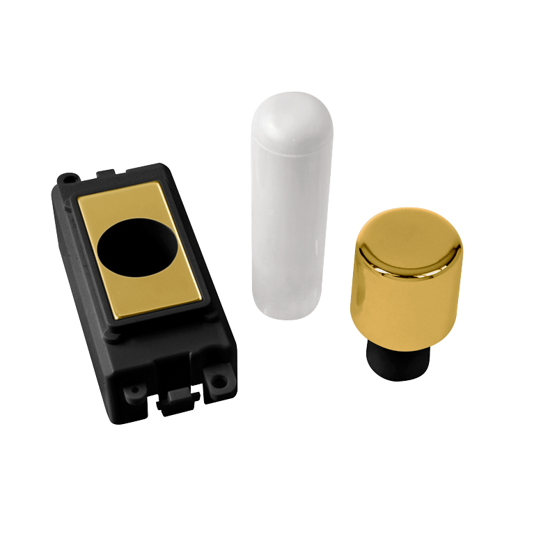 Click GridPro 1 Module Dimmer Mounting Kit - Black - Polished Brass – GM050BKBR