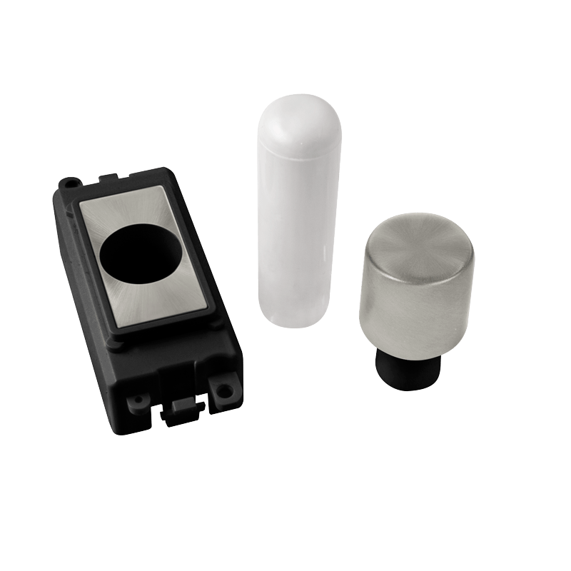 Click GridPro 1 Module Dimmer Mounting Kit - Black - Satin Chrome – GM050BKSC