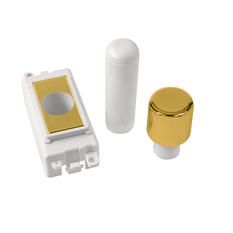 Click GridPro 1 Module Dimmer Mounting Kit - White - Polished Brass – GM050PWBR
