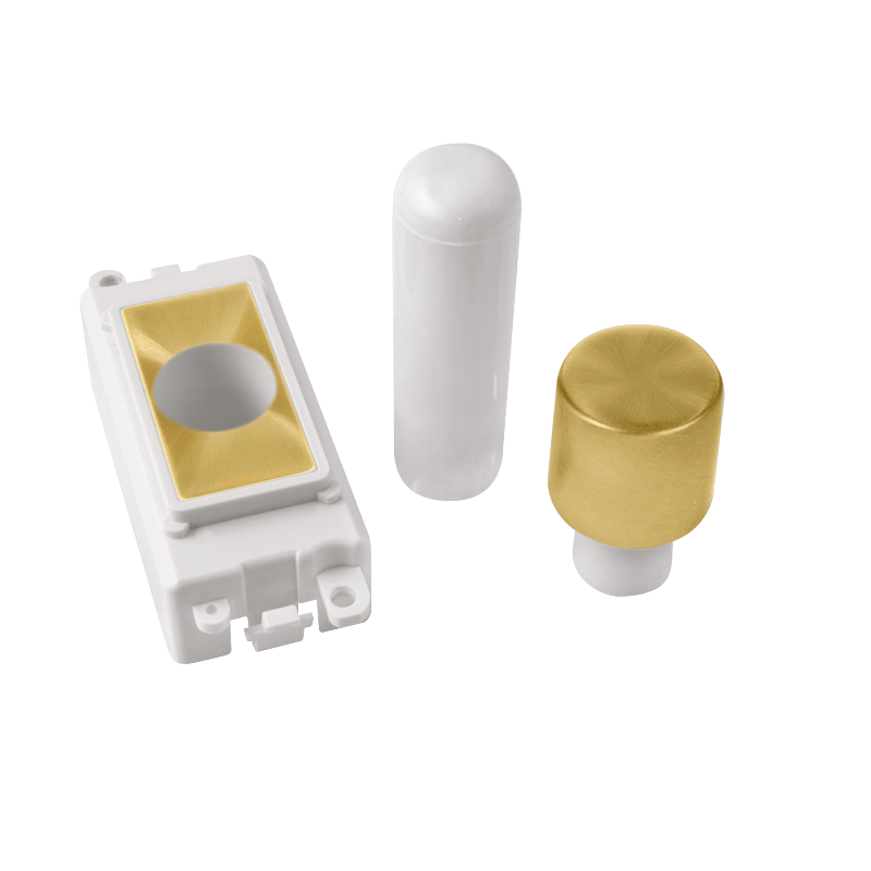 Click GridPro 1 Module Dimmer Mounting Kit - White - Satin Brass – GM050PWSB