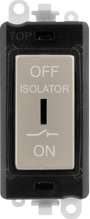 Click GridPro 10A 3 POLE FAN ISOLATION SWITCH - BLACK INSERT - PEARL NICKEL SWITCH – GM1030BKPN