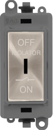 Click GridPro 10A 3 POLE FAN ISOLATION SWITCH - GREY INSERT - BRUSHED STEEL SWITCH – GM1030GYBS