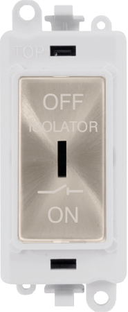 Click GridPro 10A 3 POLE FAN ISOLATION SWITCH - POLAR WHITE INSERT - BRUSHED STEEL SWITCH – GM1030PWBS