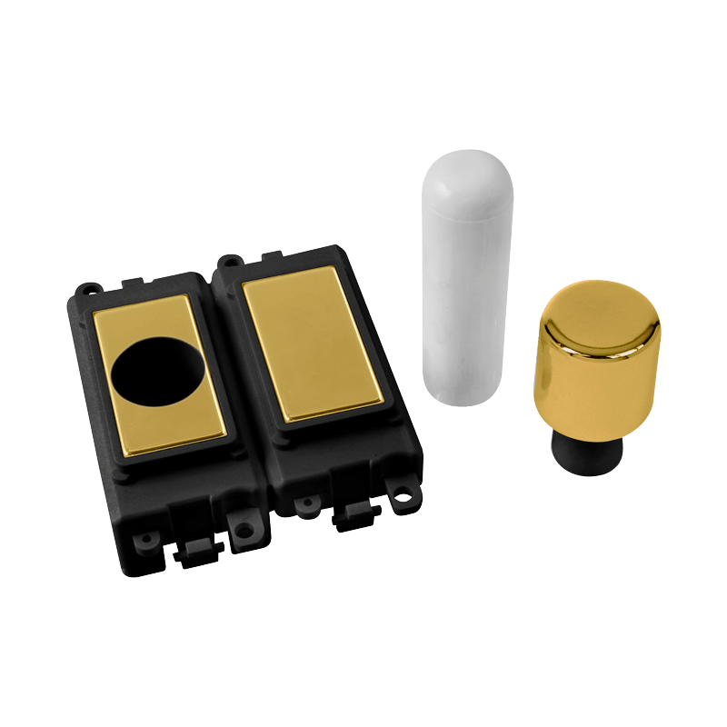 Click GridPro 2 Module Dimmer Mounting Kit - Black - Polished Brass – GM150BKBR