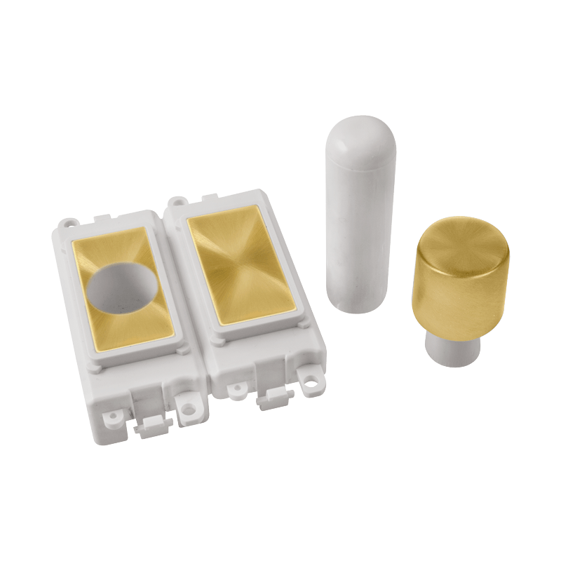 Click GridPro 2 Module Dimmer Mounting Kit - White - Satin Brass – GM150PWSB
