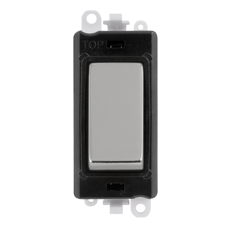 Click GridPro 20AX 1 Way Switch Module - Black - Polished Chrome – GM2001BKCH