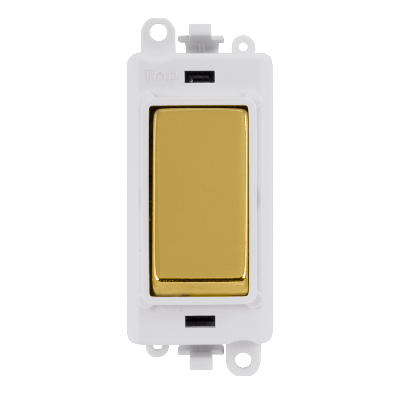 Click GridPro 20AX 1 Way Switch Module - White - Polished Brass – GM2001PWBR