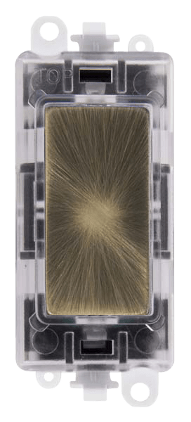 Click GridPro 250V~ Green Transparent Illuminated Blank Module - Antique Brass – GM2008GTAB