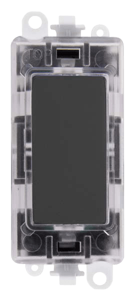 Click GridPro 250V~ Green Transparent Illuminated Blank Module - Black Nickel – GM2008GTBN