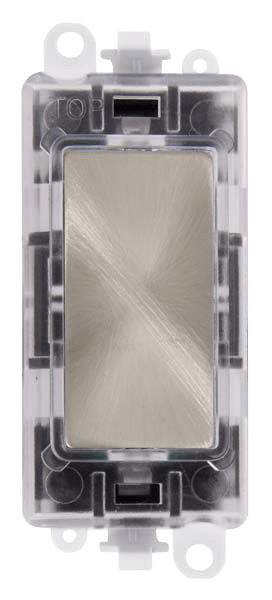 Click GridPro 250V~ Red Transparent Illuminated Blank Module - Brushed Steel – GM2008RTBS