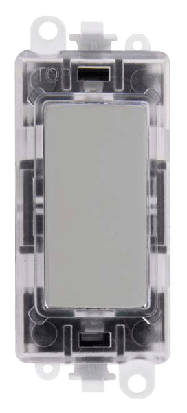 Click GridPro 250V~ Red Transparent Illuminated Blank Module - Polished Chrome – GM2008RTCH