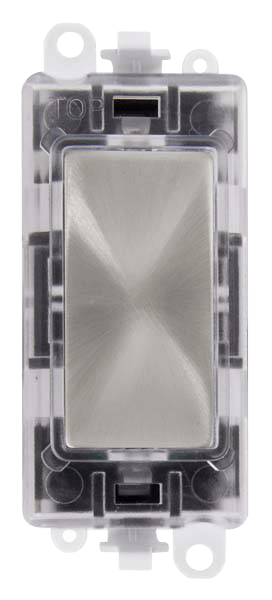 Click GridPro 250V~ Red Transparent Illuminated Blank Module - Satin Chrome – GM2008RTSC