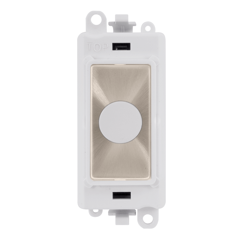 Click GridPro 20A Flex Outlet Module - White - Brushed Stainless – GM2017PWBS