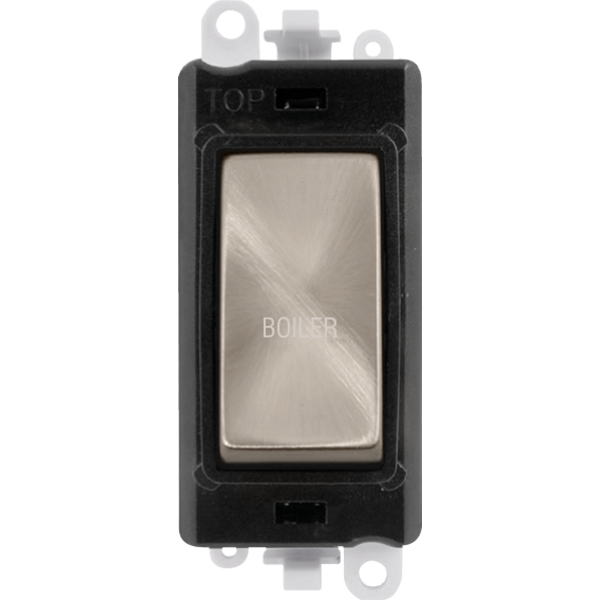 Click GridPro 20AX Double Pole Switch Module - Black - Brushed Stainless - Boiler – GM2018BKBS-BL