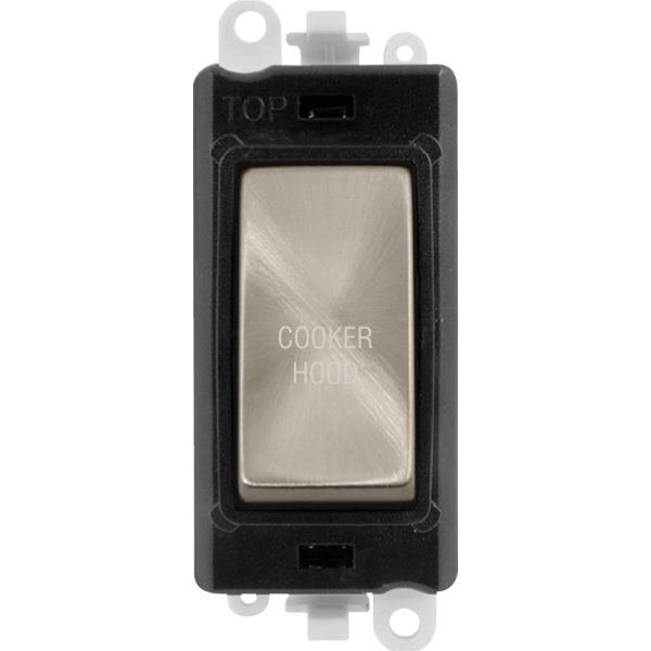 Click GridPro 20AX Double Pole Switch Module - Black - Brushed Stainless - Cooker Hood – GM2018BKBS-CH