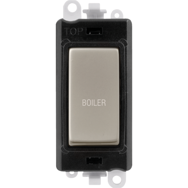 Click GridPro 20AX Double Pole Switch Module - Black - Pearl Nickel - Boiler – GM2018BKPN-BL