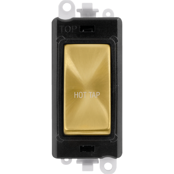 Click GridPro 20AX Double Pole Switch Module - Black - Satin Brass - Hot Tap – GM2018BKSB-HT