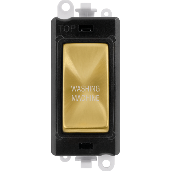 Click GridPro 20AX Double Pole Switch Module - Black - Satin Brass - Washing Machine – GM2018BKSB-WM
